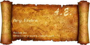 Ary Endre névjegykártya